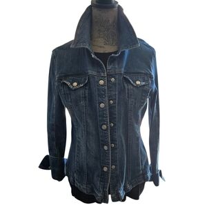 TAPERED SEXY FIT Classic Dark Blue Denim Jacket BY LIVE A LITTLE ( LAL)